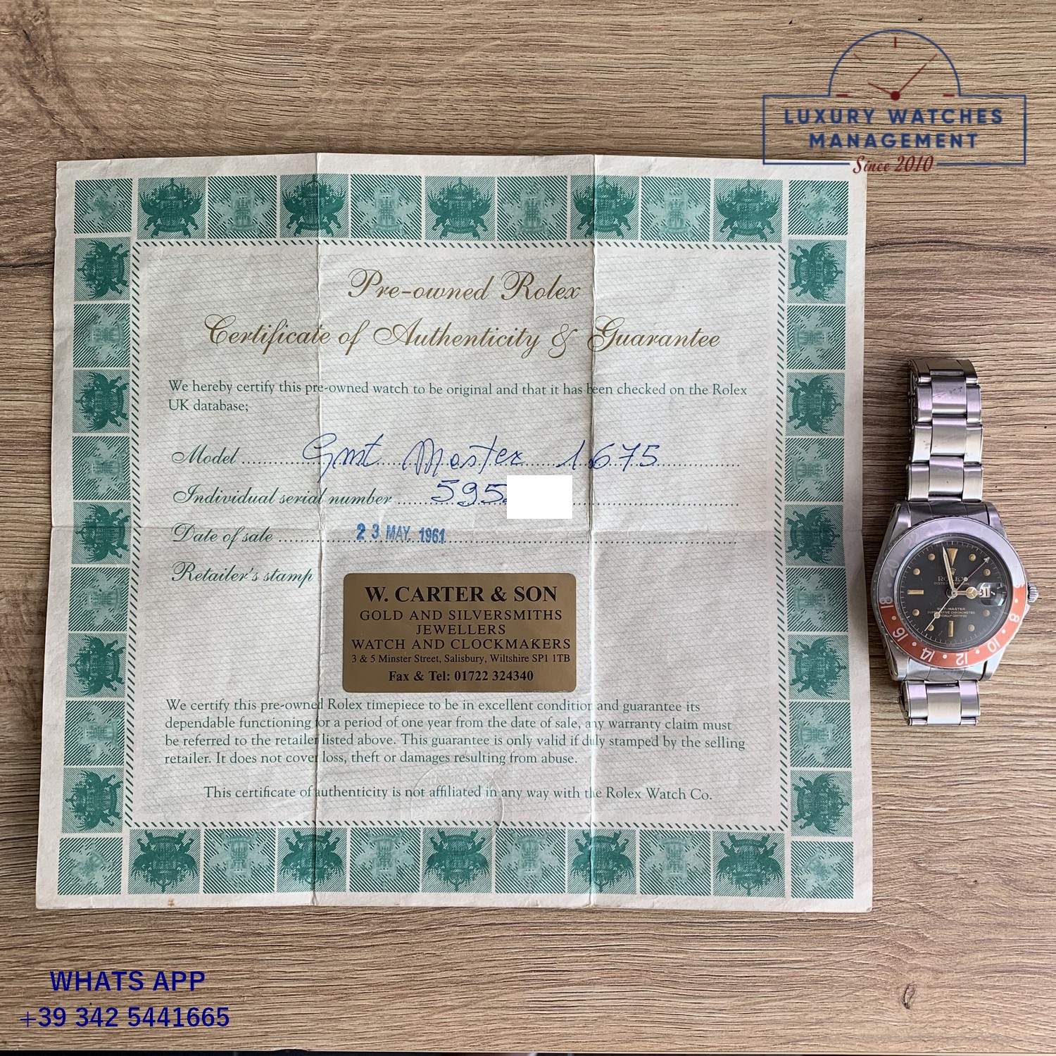 ROLEX GMT MASTER 1675 GILT (24)