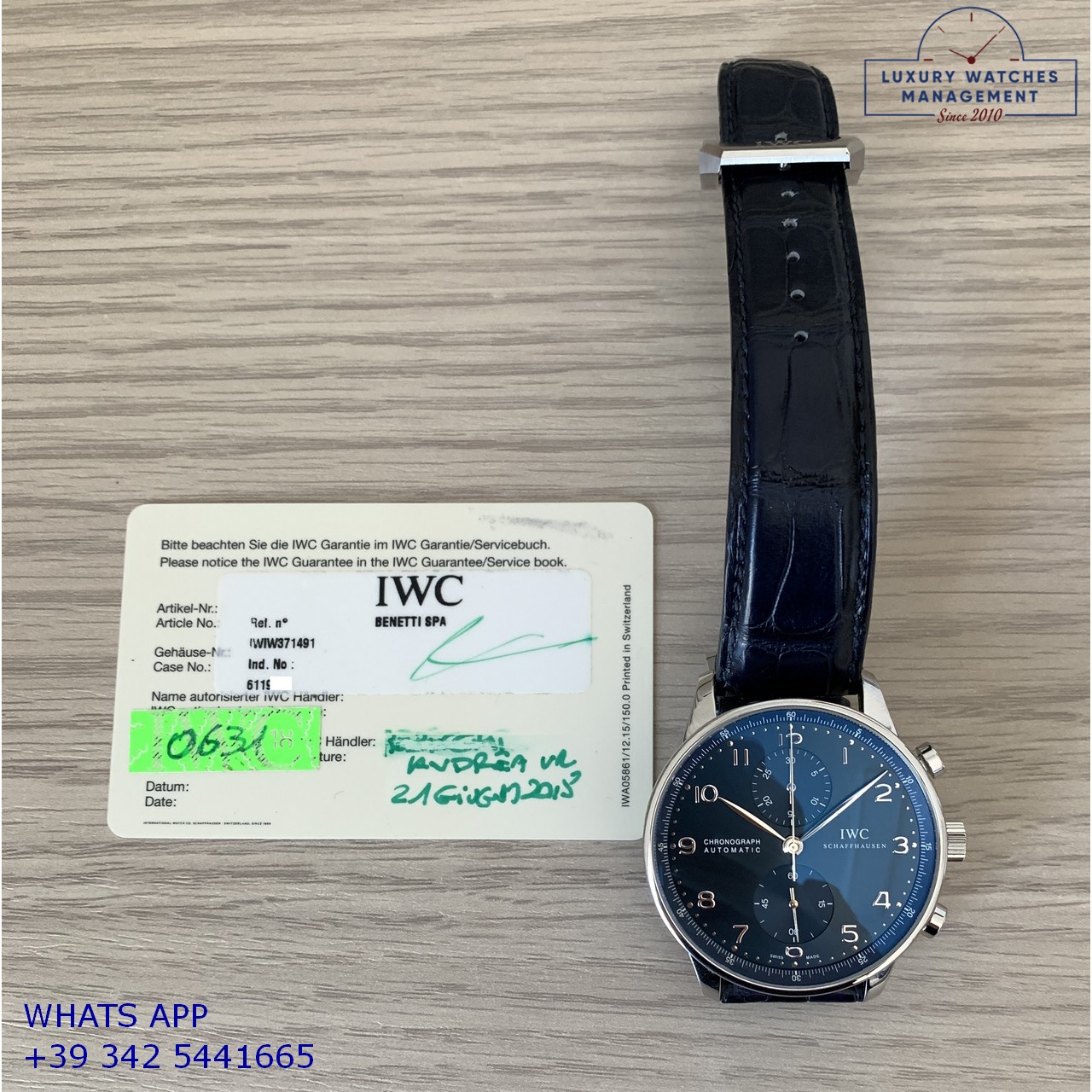 GARANZIA IWC PORTOGUESE IW371491 BLUE (2)