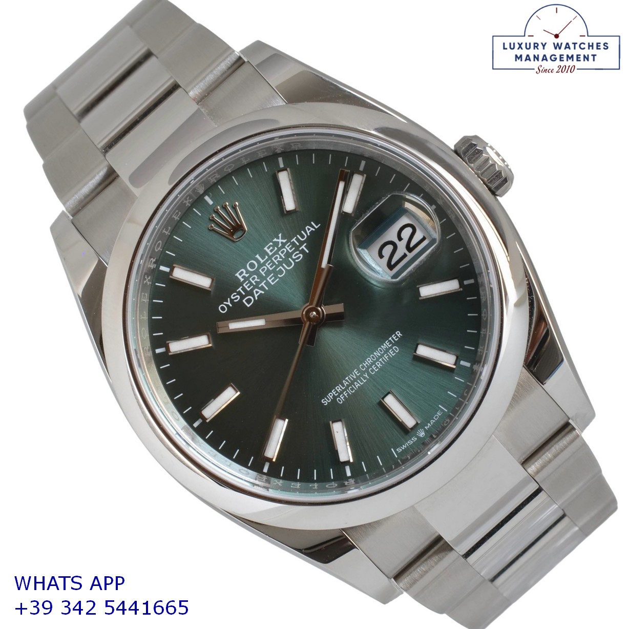 1 ROLEX DATEJUST 126200 GREEN MINT (3)