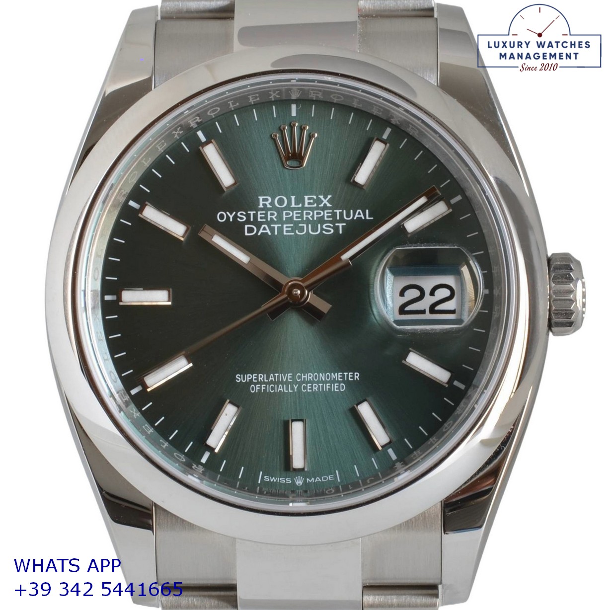 3 ROLEX DATEJUST 126200 GREEN MINT (4)