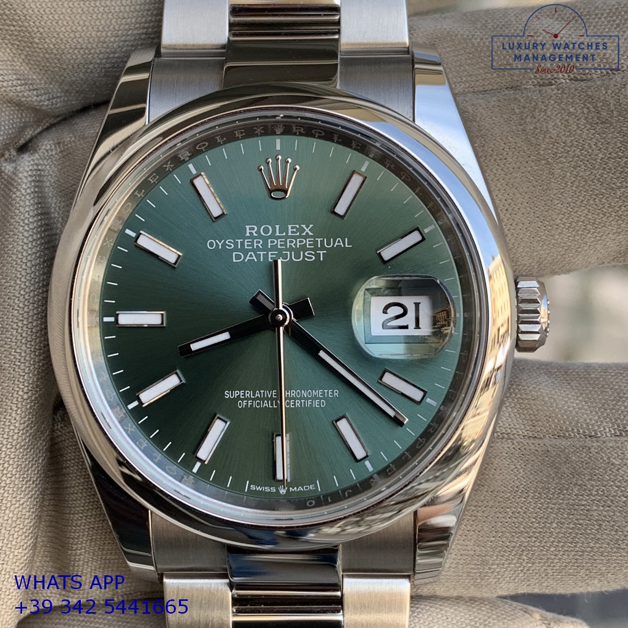 ROLEX DATEJUST 126200 GREEN MINT (15)